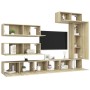 7-teiliges Wohnzimmermöbel-Set aus Sonoma-Eiche von vidaXL, TV-Möbel - Ref: Foro24-3079032, Preis: 352,45 €, Rabatt: %