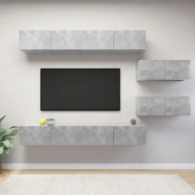 Set de muebles de salón 6 pzas madera ingeniería gris hormigón de vidaXL, Muebles TV - Ref: Foro24-3079148, Precio: 262,62 €,...