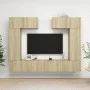 TV living room furniture set 6 pieces engineered wood Sonoma oak by vidaXL, TV Furniture - Ref: Foro24-3079014, Price: 253,04...