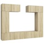 TV-Wohnzimmermöbel-Set, 6-teilig, Holzwerkstoff, Sonoma-Eiche von vidaXL, TV-Möbel - Ref: Foro24-3079014, Preis: 248,44 €, Ra...