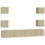 6-piece Sonoma oak living room furniture set by vidaXL, TV Furniture - Ref: Foro24-3078978, Price: 160,59 €, Discount: %