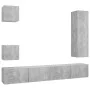 TV living room furniture set 5 pieces concrete gray engineered wood by vidaXL, TV Furniture - Ref: Foro24-3079117, Price: 194...