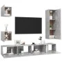 TV living room furniture set 5 pieces concrete gray engineered wood by vidaXL, TV Furniture - Ref: Foro24-3079117, Price: 194...