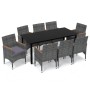 9-teiliges Gartenmöbel-Set mit Kissen synthetisches Rattangrau von vidaXL, Gartensets - Ref: Foro24-3095008, Preis: 725,85 €,...