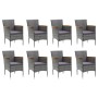 9-teiliges Gartenmöbel-Set mit Kissen synthetisches Rattangrau von vidaXL, Gartensets - Ref: Foro24-3095008, Preis: 725,85 €,...