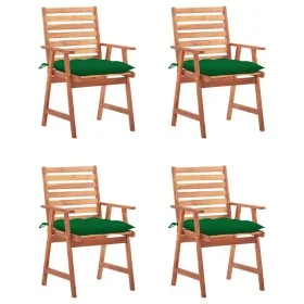Garden dining chairs and cushions 4 pcs solid acacia wood by vidaXL, Garden chairs - Ref: Foro24-3078340, Price: 301,79 €, Di...