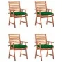 Garden dining chairs and cushions 4 pcs solid acacia wood by vidaXL, Garden chairs - Ref: Foro24-3078340, Price: 305,22 €, Di...