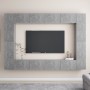 Set muebles de salón TV 8 pzas madera ingeniería gris hormigón de vidaXL, Muebles TV - Ref: Foro24-3079090, Precio: 434,32 €,...