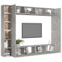 Set muebles de salón TV 8 pzas madera ingeniería gris hormigón de vidaXL, Muebles TV - Ref: Foro24-3079090, Precio: 434,32 €,...
