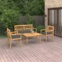 4-piece garden furniture set and solid teak wood cushions by vidaXL, Garden sets - Ref: Foro24-3087053, Price: 547,78 €, Disc...