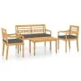4-piece garden furniture set and solid teak wood cushions by vidaXL, Garden sets - Ref: Foro24-3087053, Price: 547,78 €, Disc...