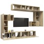 TV-Möbelset 8-teilig Sonoma-Eichensperrholz von vidaXL, TV-Möbel - Ref: Foro24-3079040, Preis: 331,77 €, Rabatt: %
