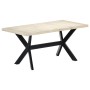 Mesa de comedor madera maciza de mango blanco 160x80x75 cm