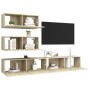 4-teiliges Wohnzimmermöbel-Set aus Sonoma-Eiche von vidaXL, TV-Möbel - Ref: Foro24-3079026, Preis: 164,73 €, Rabatt: %