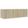 4-teiliges Wohnzimmermöbel-Set aus Sonoma-Eiche von vidaXL, TV-Möbel - Ref: Foro24-3079026, Preis: 164,73 €, Rabatt: %