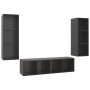 Muebles de salón 3 piezas madera de ingeniería gris con brillo de vidaXL, Muebles TV - Ref: Foro24-3079753, Precio: 159,25 €