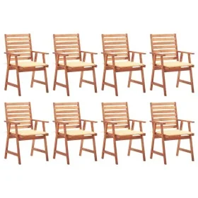 Garden dining chairs and cushions 8 units solid acacia wood by vidaXL, Garden chairs - Ref: Foro24-3078376, Price: 555,32 €, ...
