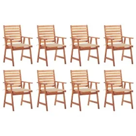 Garden dining chairs and cushions 8 units solid acacia wood by vidaXL, Garden chairs - Ref: Foro24-3078377, Price: 555,68 €, ...