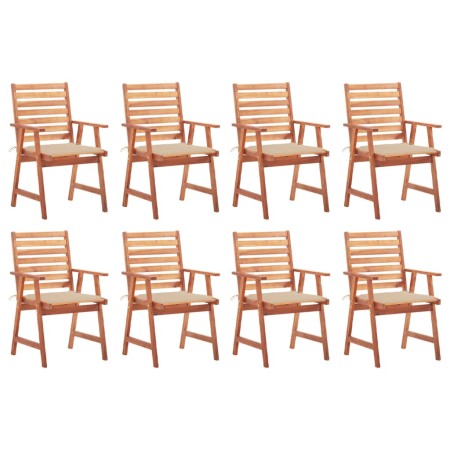 Garden dining chairs and cushions 8 units solid acacia wood by vidaXL, Garden chairs - Ref: Foro24-3078377, Price: 587,46 €, ...