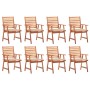 Garden dining chairs and cushions 8 units solid acacia wood by vidaXL, Garden chairs - Ref: Foro24-3078377, Price: 587,46 €, ...