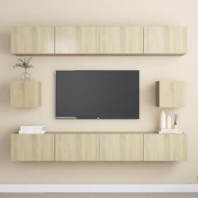6-piece Sonoma oak living room furniture set by vidaXL, TV Furniture - Ref: Foro24-3078999, Price: 201,39 €, Discount: %