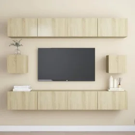 6-teiliges Wohnzimmermöbel-Set aus Sonoma-Eiche von vidaXL, TV-Möbel - Ref: Foro24-3078999, Preis: 208,02 €, Rabatt: %