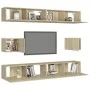 Juego de muebles de salón 6 piezas roble Sonoma de vidaXL, Muebles TV - Ref: Foro24-3078999, Precio: 208,02 €, Descuento: %