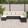 Conjunto de sofá de jardín con cojín 8 pcs Negro Poliratán