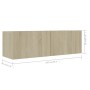 3-teiliges Wohnzimmermöbel-Set aus Sonoma-Eiche von vidaXL, TV-Möbel - Ref: Foro24-3078971, Preis: 114,68 €, Rabatt: %
