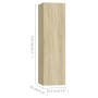 3-teiliges Wohnzimmermöbel-Set aus Sonoma-Eiche von vidaXL, TV-Möbel - Ref: Foro24-3078971, Preis: 114,68 €, Rabatt: %