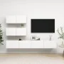 4-teiliges Parkett-TV-Wohnzimmermöbel-Set weiß von vidaXL, TV-Möbel - Ref: Foro24-3078711, Preis: 223,39 €, Rabatt: %