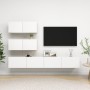 4-teiliges Parkett-TV-Wohnzimmermöbel-Set weiß von vidaXL, TV-Möbel - Ref: Foro24-3078711, Preis: 193,85 €, Rabatt: %