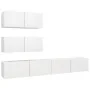 4-teiliges Parkett-TV-Wohnzimmermöbel-Set weiß von vidaXL, TV-Möbel - Ref: Foro24-3078711, Preis: 223,39 €, Rabatt: %