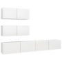 4-teiliges Parkett-TV-Wohnzimmermöbel-Set weiß von vidaXL, TV-Möbel - Ref: Foro24-3078711, Preis: 193,85 €, Rabatt: %
