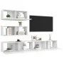 4-teiliges Parkett-TV-Wohnzimmermöbel-Set weiß von vidaXL, TV-Möbel - Ref: Foro24-3078711, Preis: 223,39 €, Rabatt: %
