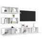 4-teiliges Parkett-TV-Wohnzimmermöbel-Set weiß von vidaXL, TV-Möbel - Ref: Foro24-3078711, Preis: 193,85 €, Rabatt: %