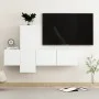 3-teiliges Holzwerkstoff-Wohnzimmer TV-Möbelset weiß von vidaXL, TV-Möbel - Ref: Foro24-3078654, Preis: 123,52 €, Rabatt: %