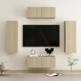 Wohnzimmer-TV-Möbelset, 4-teilig, Holzwerkstoff, Sonoma-Eiche von vidaXL, TV-Möbel - Ref: Foro24-3078981, Preis: 171,12 €, Ra...