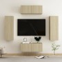 Wohnzimmer-TV-Möbelset, 4-teilig, Holzwerkstoff, Sonoma-Eiche von vidaXL, TV-Möbel - Ref: Foro24-3078981, Preis: 167,85 €, Ra...