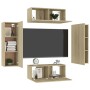 Wohnzimmer-TV-Möbelset, 4-teilig, Holzwerkstoff, Sonoma-Eiche von vidaXL, TV-Möbel - Ref: Foro24-3078981, Preis: 167,85 €, Ra...