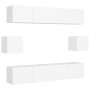 Set de muebles de salón TV 6 piezas madera de ingeniería blanco de vidaXL, Muebles TV - Ref: Foro24-3078683, Precio: 225,67 €...