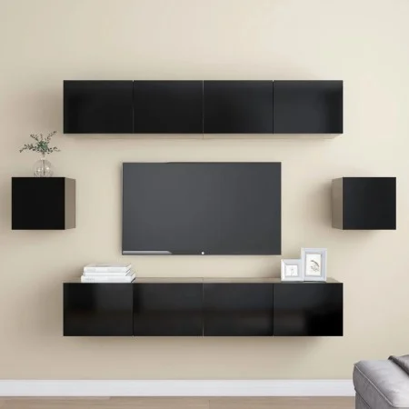 6-piece black engineered wood TV living room furniture set by vidaXL, TV Furniture - Ref: Foro24-3078788, Price: 218,05 €, Di...
