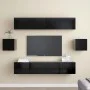 6-piece black engineered wood TV living room furniture set by vidaXL, TV Furniture - Ref: Foro24-3078788, Price: 218,05 €, Di...