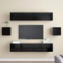 6-teiliges TV-Wohnzimmermöbelset aus schwarzem Holzwerkstoff von vidaXL, TV-Möbel - Ref: Foro24-3078788, Preis: 210,38 €, Rab...