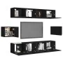 6-piece black engineered wood TV living room furniture set by vidaXL, TV Furniture - Ref: Foro24-3078788, Price: 218,05 €, Di...
