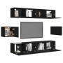 6-teiliges TV-Wohnzimmermöbelset aus schwarzem Holzwerkstoff von vidaXL, TV-Möbel - Ref: Foro24-3078788, Preis: 210,38 €, Rab...