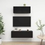 Wohnzimmermöbel-Set TV 2-teilig aus schwarzer Ingenieurholzmasse von vidaXL, TV-Möbel - Ref: Foro24-3078807, Preis: 110,10 €,...