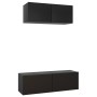 Wohnzimmermöbel-Set TV 2-teilig aus schwarzer Ingenieurholzmasse von vidaXL, TV-Möbel - Ref: Foro24-3078807, Preis: 110,10 €,...