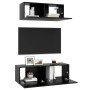 Wohnzimmermöbel-Set TV 2-teilig aus schwarzer Ingenieurholzmasse von vidaXL, TV-Möbel - Ref: Foro24-3078807, Preis: 110,10 €,...