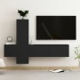 3-teiliges TV-Wohnzimmermöbelset aus schwarzem Holzwerkstoff von vidaXL, TV-Möbel - Ref: Foro24-3078761, Preis: 151,56 €, Rab...